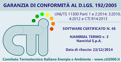 Certificato CTI - Garanzia di conformità al D.Lgs. 192/2005